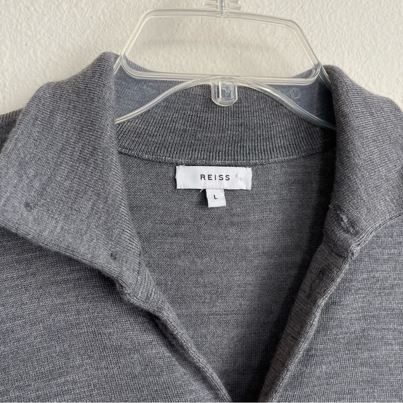Reiss 100% Wool Button Down Long Sleeve Heather Shirt - Picture 4 of 6